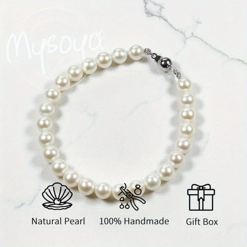 MYSOYA 5-6mm Natural AK Freshwater Pearl Bracelet For Women And Men With Gift Box Perfect Birthday Wedding Jewelry Gift
MYSOYA 5-6mm Natural AK Freshwater Pearl Bracelet For Women And Men With Gift Box Perfect Birthday Wedding Jewelry Gift