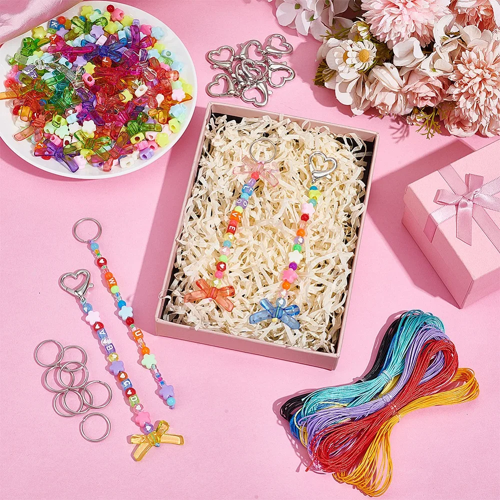 DIY Keychain Making Kits Including Iron Split Rings Acrylic Beads and Waxed Polyester Cord Mixed Color 0.5~0.6mm
DIY Keychain Making Kits Including Iron Split Rings Acrylic Beads and Waxed Polyester Cord Mixed Color 0.5~0.6mm