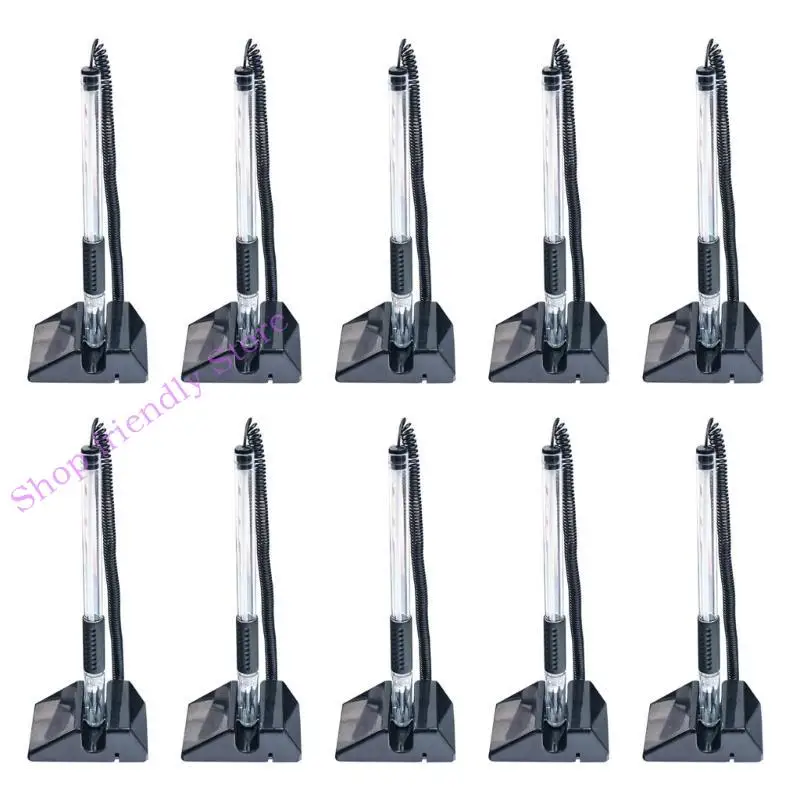 10Pcs Reception Pen Desk On Chain with Stand Counter Pen Registration Gel Pen Security Pen Holder for Reception Desk
10Pcs Reception Pen Desk On Chain with Stand Counter Pen Registration Gel Pen Security Pen Holder for Reception Desk