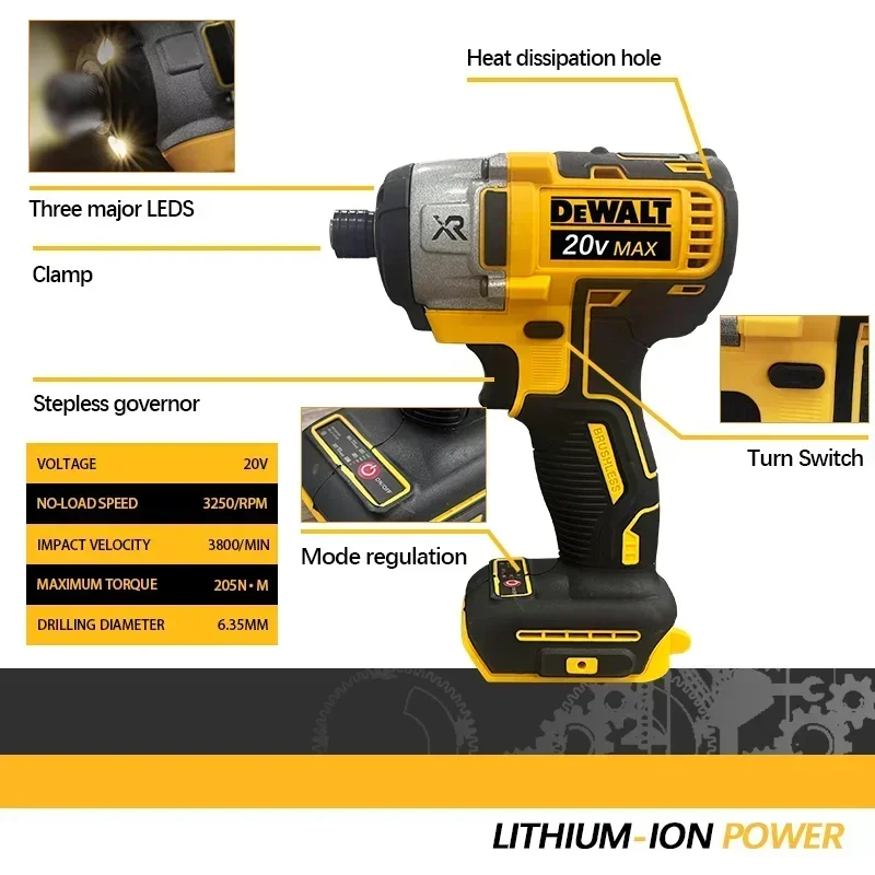 DEWALT DCF887 Cordless Impact Driver Brushless Motor Electric Drill 1/4-In 205NM High Torque Power Tools For 20V Lin-ion Battery 
DEWALT DCF887 Cordless Impact Driver Brushless Motor Electric Drill 1/4-In 205NM High Torque Power Tools For 20V Lin-ion Battery