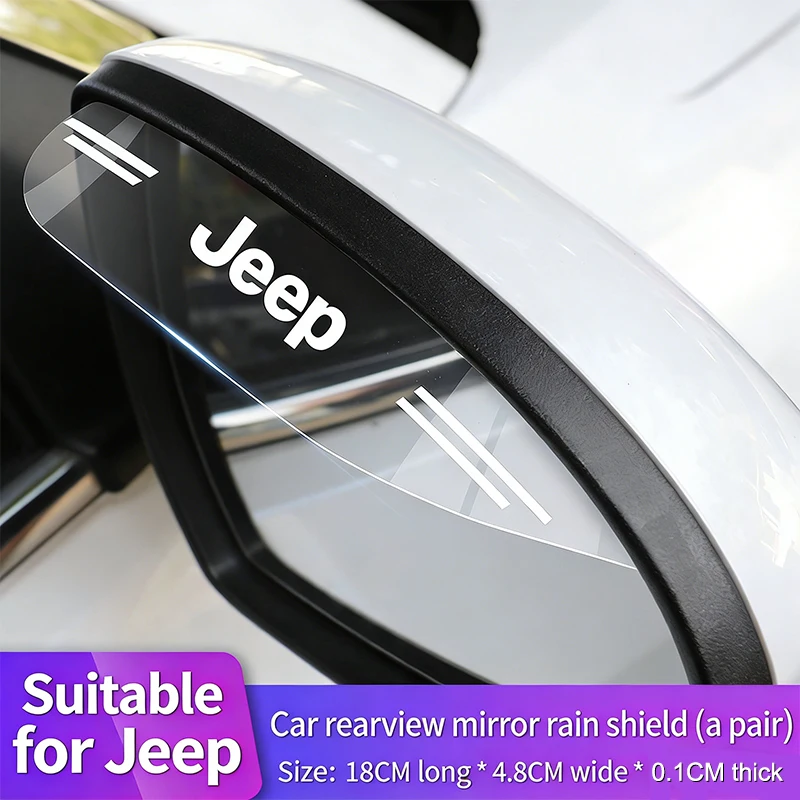 Transparent Car Side Mirror Rain Eyebrow for Jeep Wrangler Renegade Gladiator Anti-Glare Waterproof Rearview Mirror Rain Shield
Transparent Car Side Mirror Rain Eyebrow for Jeep Wrangler Renegade Gladiator Anti-Glare Waterproof Rearview Mirror Rain Shield