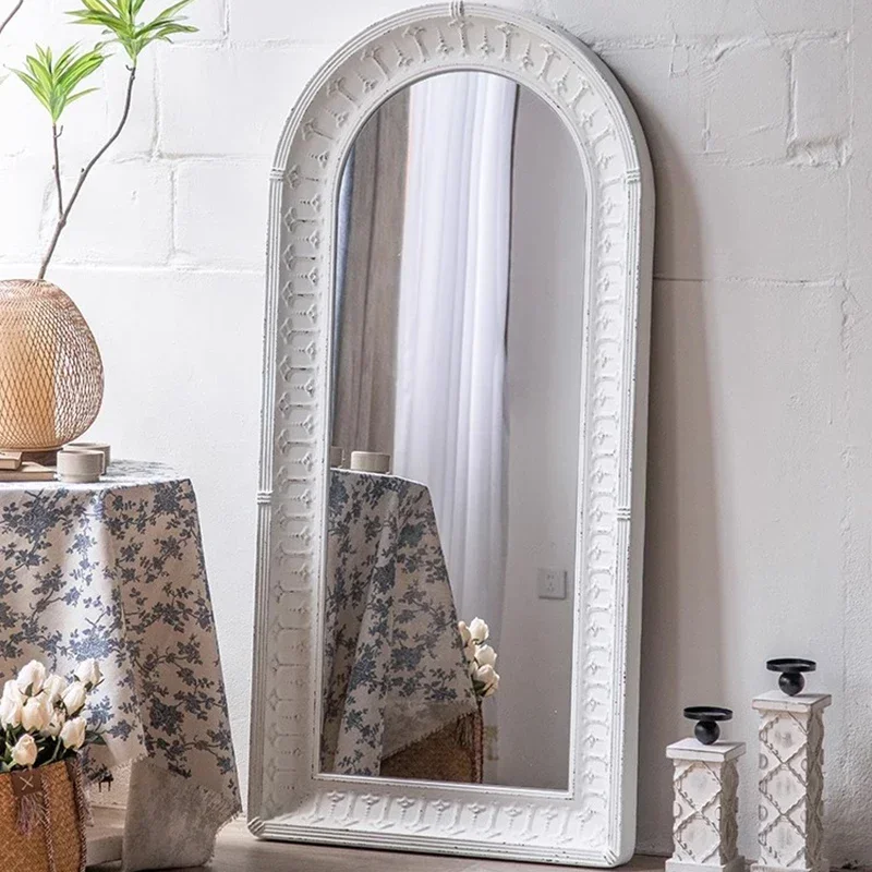 France Vintage Standing Mirror Arch Carve Designs Cream Style Dressing Decorative Mirror Full Body Home Furniture Espejos FYSM
France Vintage Standing Mirror Arch Carve Designs Cream Style Dressing Decorative Mirror Full Body Home Furniture Espejos FYSM