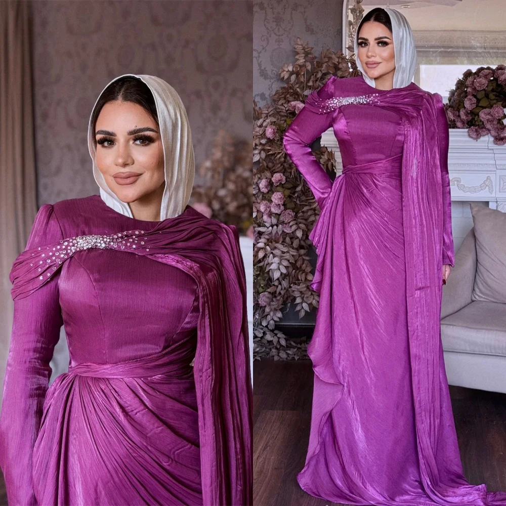 Customized Delicate Purple Satin Evening Dresses High Quality Crew Neck Long Sleeves Homecoming Dresses Fashion Party Gowns
Customized Delicate Purple Satin Evening Dresses High Quality Crew Neck Long Sleeves Homecoming Dresses Fashion Party Gowns