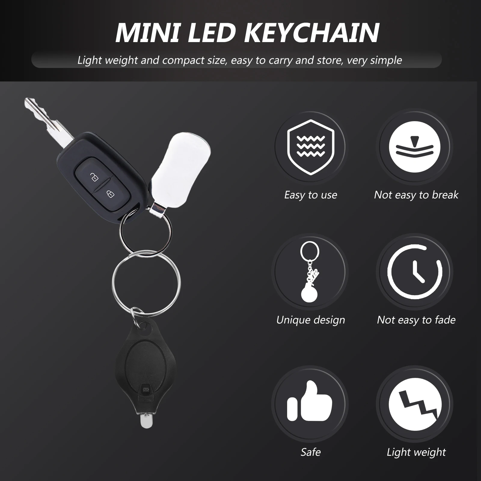 5 pcs LED Keychain Mini Flashlight Rings Bright Small Work Water Resistant Camping Hiking Emergency Household Storage
5 pcs LED Keychain Mini Flashlight Rings Bright Small Work Water Resistant Camping Hiking Emergency Household Storage