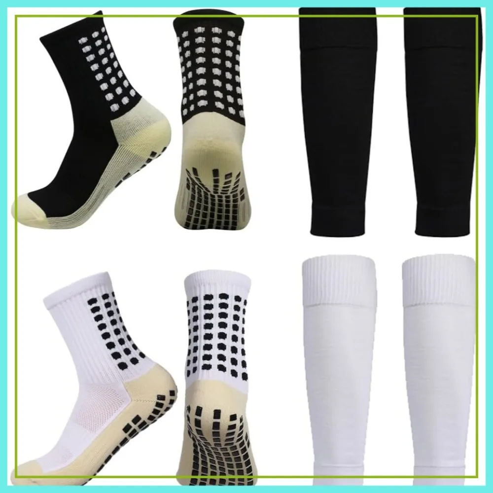 2 Pack Anti-Slip Grip Socks with Shin Guard Sleeves for Soccer Football Basketball
2 Pack Anti-Slip Grip Socks with Shin Guard Sleeves for Soccer Football Basketball