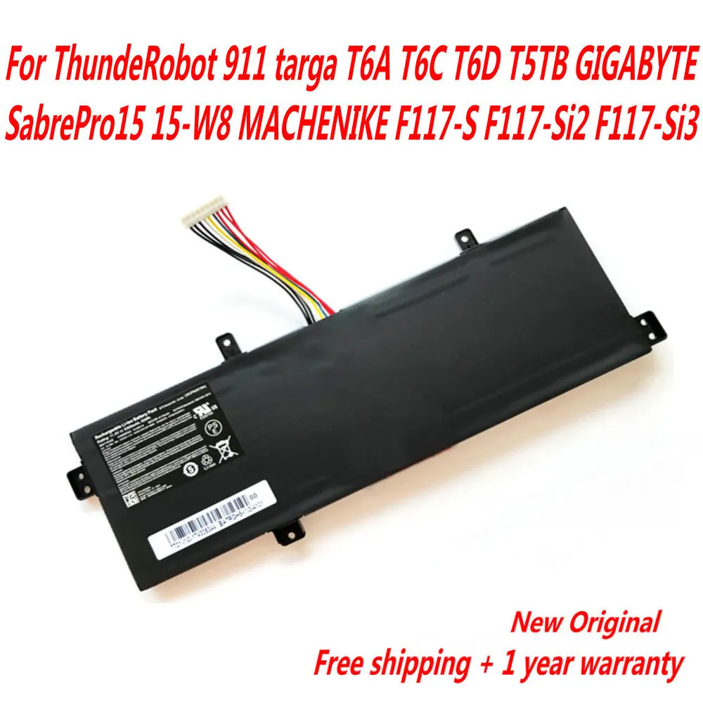 Original G15G Laptop Battery For ThundeRobot 911 Targa T6A T6C T5TB T6D For GIGABYTE SabrePro 15-W8 For MACHENIKE F117-S
Original G15G Laptop Battery For ThundeRobot 911 Targa T6A T6C T5TB T6D For GIGABYTE SabrePro 15-W8 For MACHENIKE F117-S