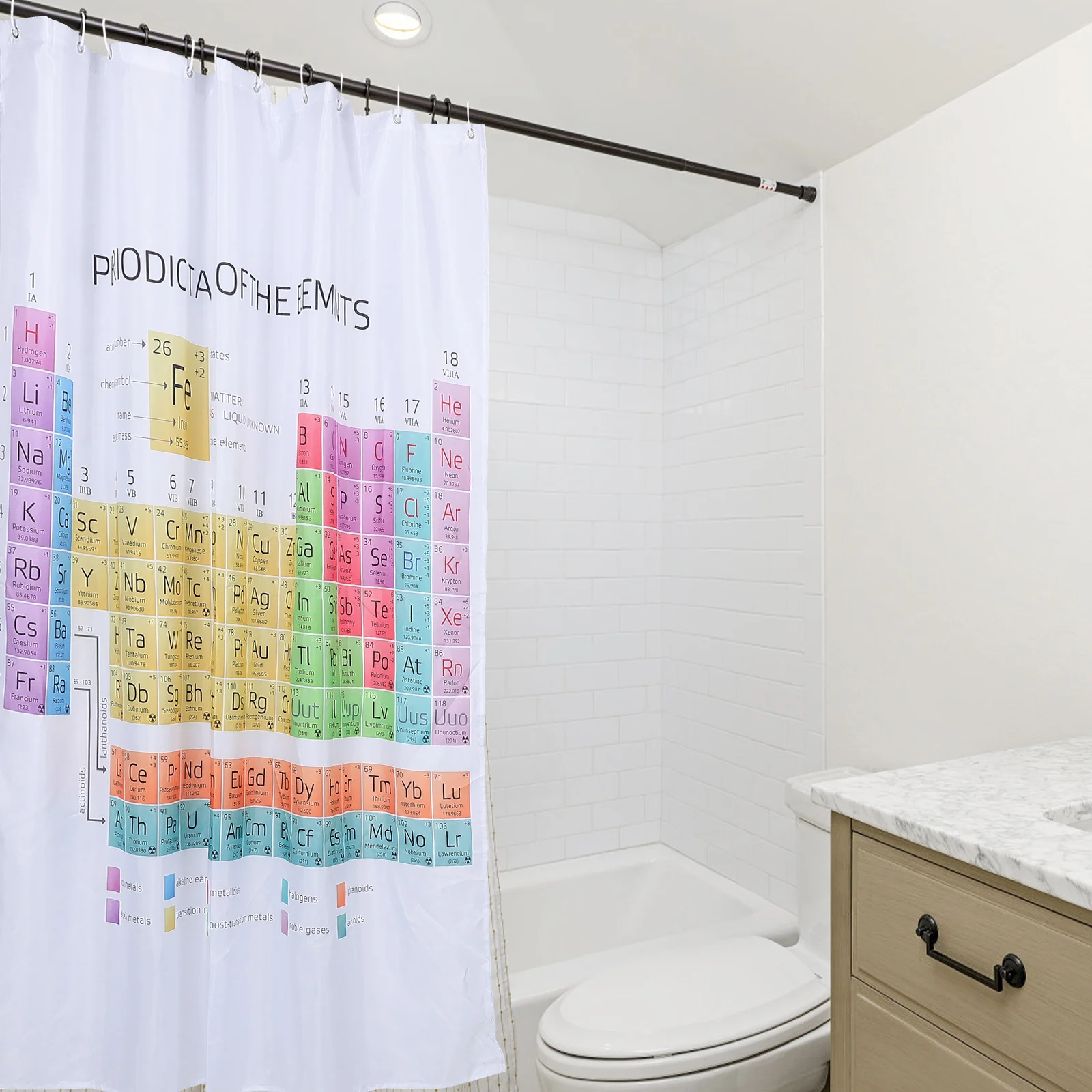Periodic Table Pattern Shower 72X72 Inch Waterproof Polyester Bath Curtain For Bathroom Decor Learning Education Style
Periodic Table Pattern Shower 72X72 Inch Waterproof Polyester Bath Curtain For Bathroom Decor Learning Education Style