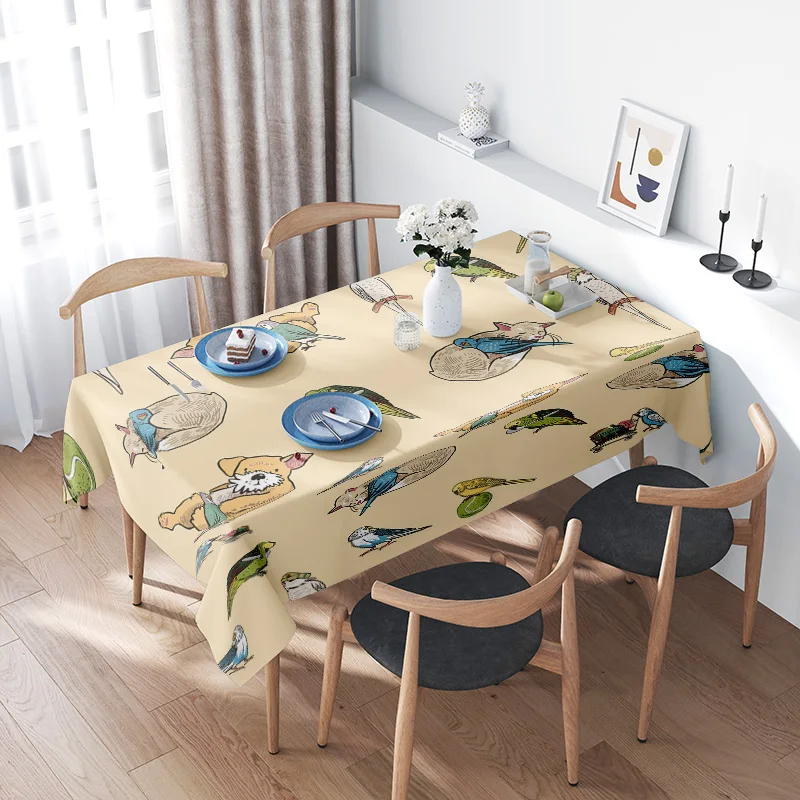 Modern Dining Tablecloth Yellow Birds Bears Print Non-Slip Material for Kitchen or Bedroom Decoration Universal Fit 150x230cm
Modern Dining Tablecloth Yellow Birds Bears Print Non-Slip Material for Kitchen or Bedroom Decoration Universal Fit 150x230cm