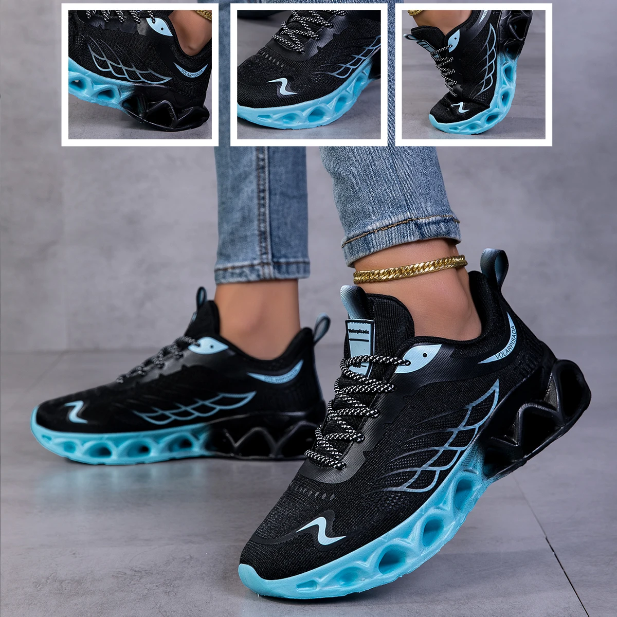 Women Gradient Mesh Running Sneakers, Breathable Hollow Shock Absorbing Blade Sole Athletic Shoes, Lightweight Fashion Non Slip Walking Sports Trainers
Women Gradient Mesh Running Sneakers, Breathable Hollow Shock Absorbing Blade Sole Athletic Shoes, Lightweight Fashion Non Slip Walking Sports Trainers