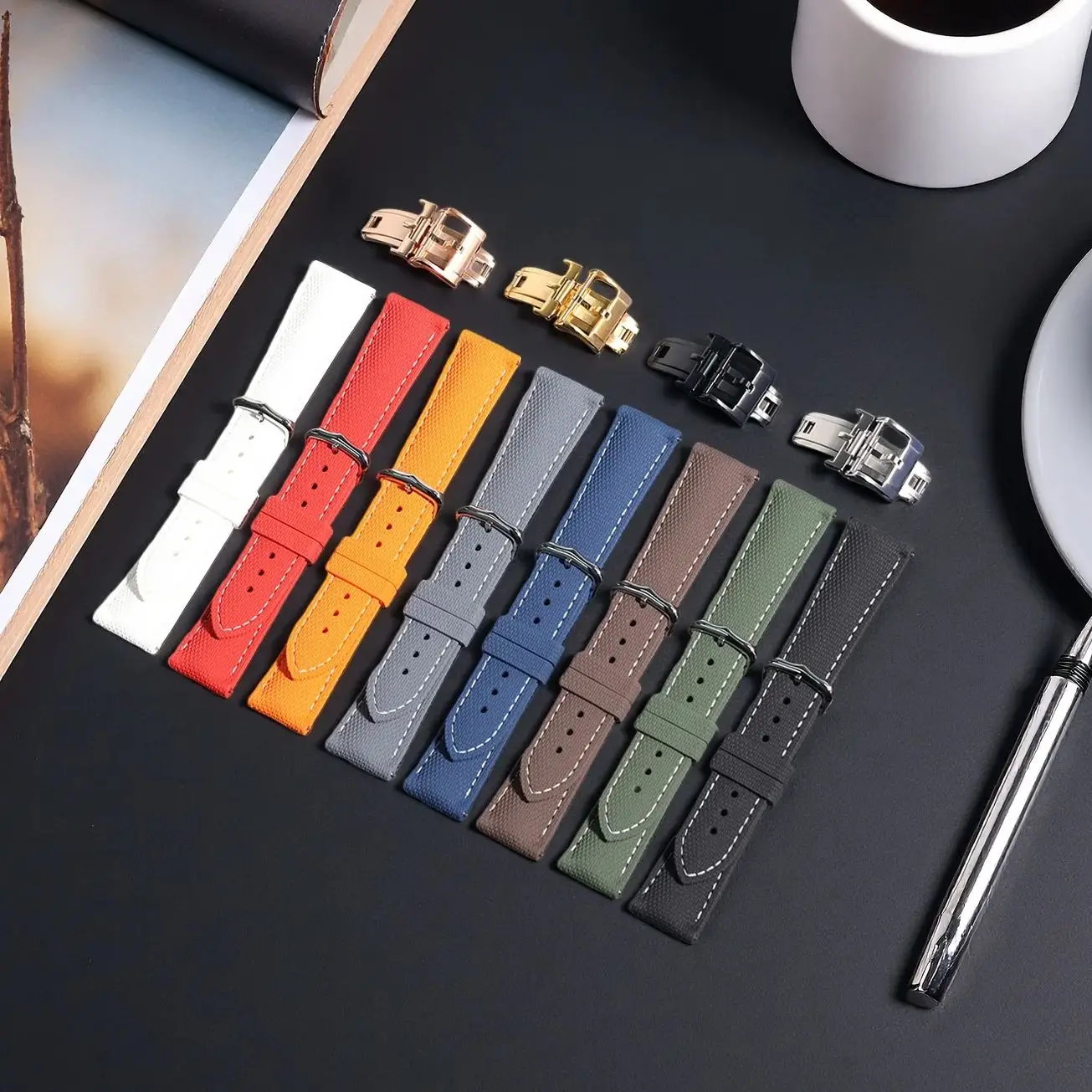 For Blancpain Rolex Omega Universal Full FKM Rubber Sailcloth Watch Bands 18mm 19mm 20mm 21mm 22mm 23mm 24mm Watch Straps
For Blancpain Rolex Omega Universal Full FKM Rubber Sailcloth Watch Bands 18mm 19mm 20mm 21mm 22mm 23mm 24mm Watch Straps