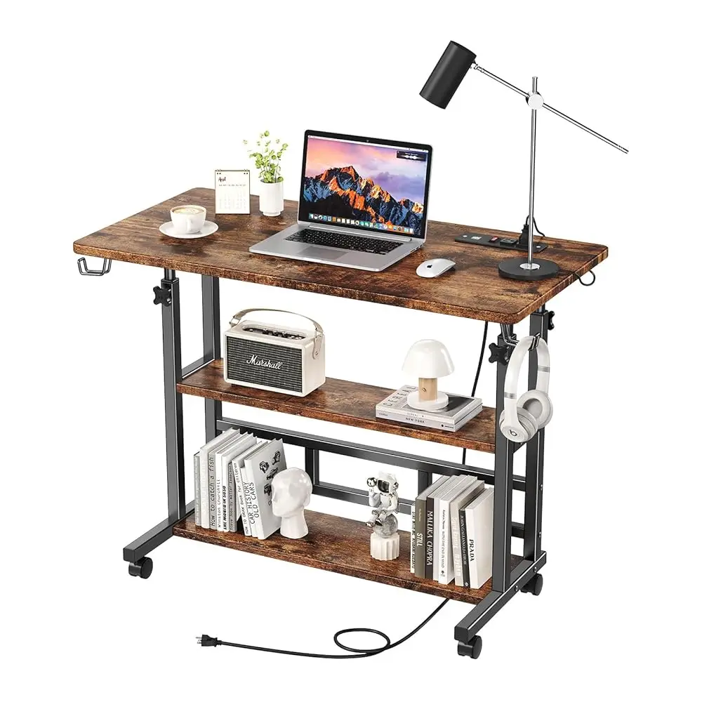 Adjustable Height Standing Desk With Power Outlets, Rolling Stand Up Desk With Monitor Stand And Storage Shelves, 31.5"" Small
Adjustable Height Standing Desk With Power Outlets, Rolling Stand Up Desk With Monitor Stand And Storage Shelves, 31.5"" Small