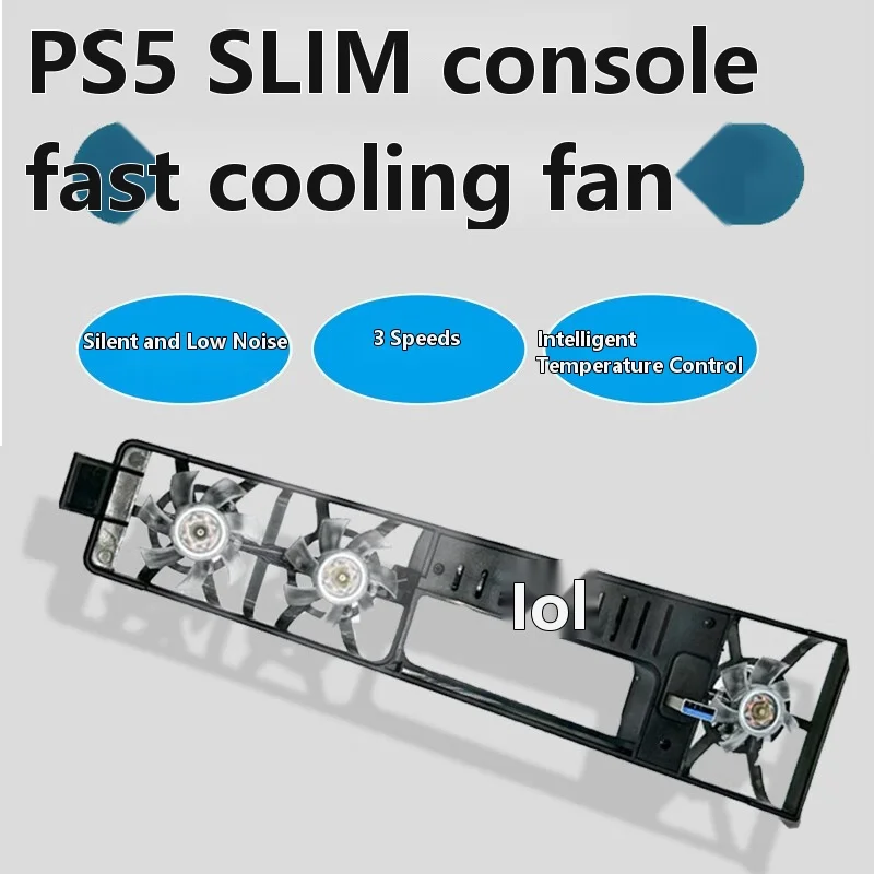 RGB Cooling Fan with Temperature Control for PS5 Pro Slim Console Rear Cooling Fan Game Accessories Model Figurine