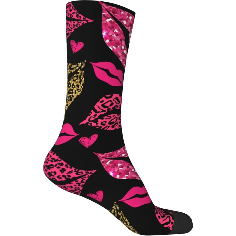 Гламурные женские носки с принтом губ и леопарда, стильные носки с розовым сердечным узором, мягкие и модные для повседневного ношения
Гламурные женские носки с принтом губ и леопарда, стильные носки с розовым сердечным узором, мягкие и модные для повседневного ношения