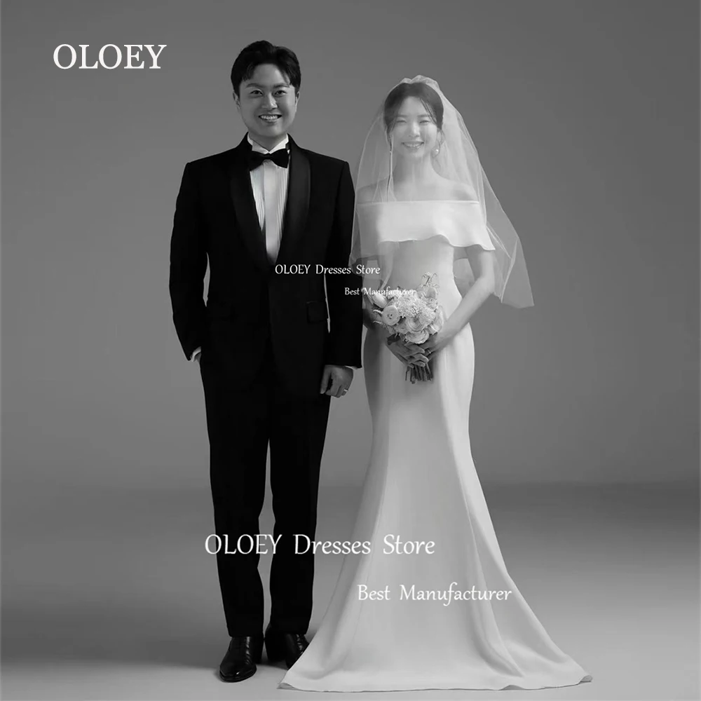 OLOEY Elegant Satin Mermaid Wedding Dress Korea Photoshoot Off Shoulder Bridal Gown Floor Length Custom Made Zip Corset Back
OLOEY Elegant Satin Mermaid Wedding Dress Korea Photoshoot Off Shoulder Bridal Gown Floor Length Custom Made Zip Corset Back