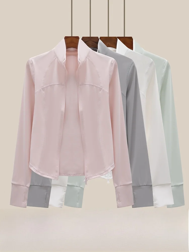 Ice Silk Yoga Wear Stand Collar Sports Jacket Women's Running Fitness Breathable Quick Dry High-End Summer Top
Ice Silk Yoga Wear Stand Collar Sports Jacket Women's Running Fitness Breathable Quick Dry High-End Summer Top