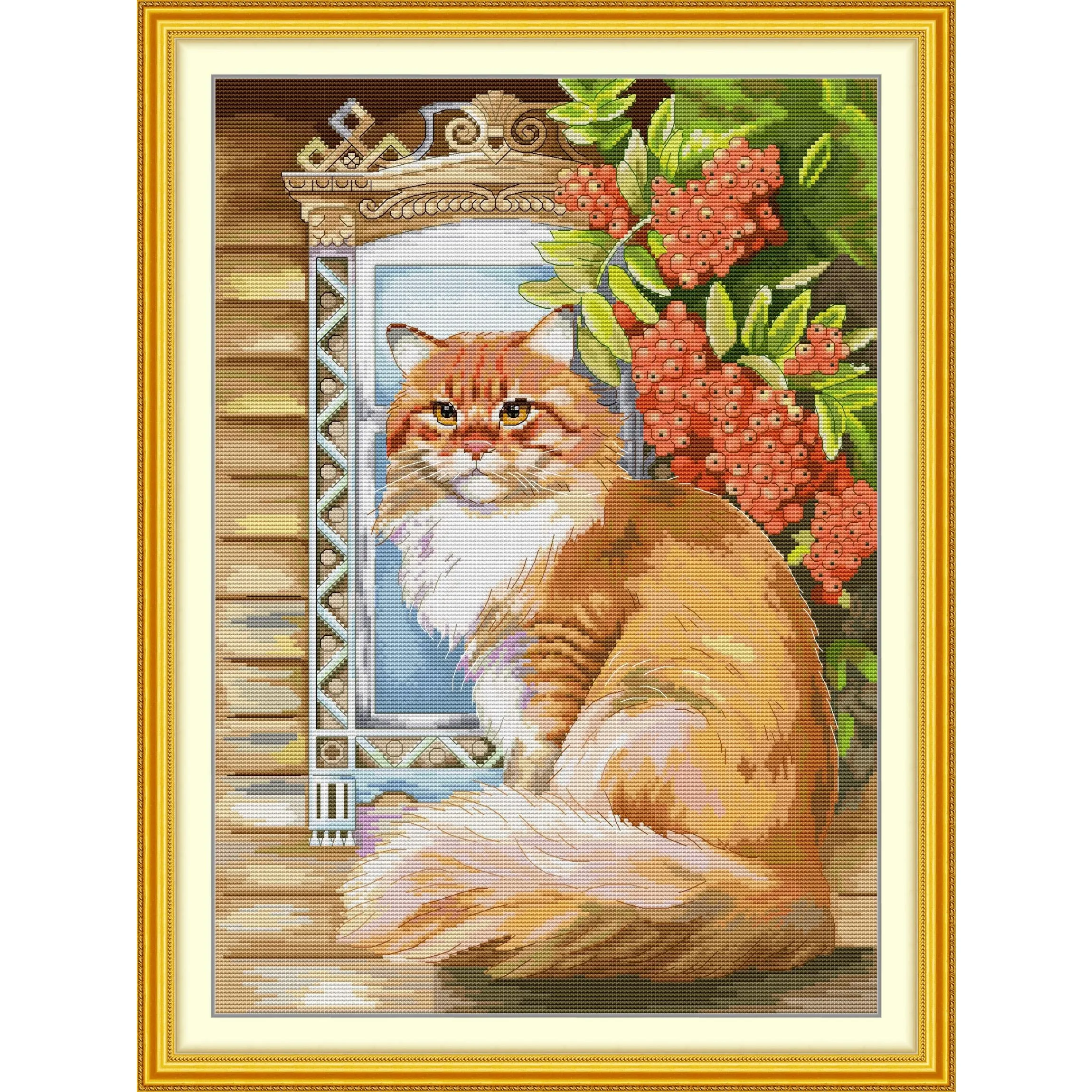 Soulgift News Pre-Printed Cross Stitch Kit, Stamped Aida Fabric with DMC Threads, Embroidery Kit - The Cat in The Window
Soulgift News Pre-Printed Cross Stitch Kit, Stamped Aida Fabric with DMC Threads, Embroidery Kit - The Cat in The Window
