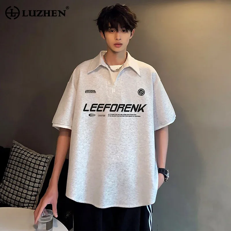 LUZHEN 2025 Summer Niche Design Letter Printed Short Sleeve Polo Neck T-shirts Men Stylish Loose High Quality Casual Tops JY1333
LUZHEN 2025 Summer Niche Design Letter Printed Short Sleeve Polo Neck T-shirts Men Stylish Loose High Quality Casual Tops JY1333