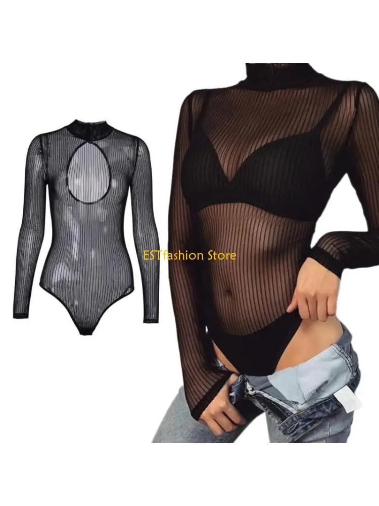 Y5GC Women's Open Back Mesh Bodysuit Long Sleeve Mock Neck Sheer T-Shirt Jumpsuit
Y5GC Women's Open Back Mesh Bodysuit Long Sleeve Mock Neck Sheer T-Shirt Jumpsuit
