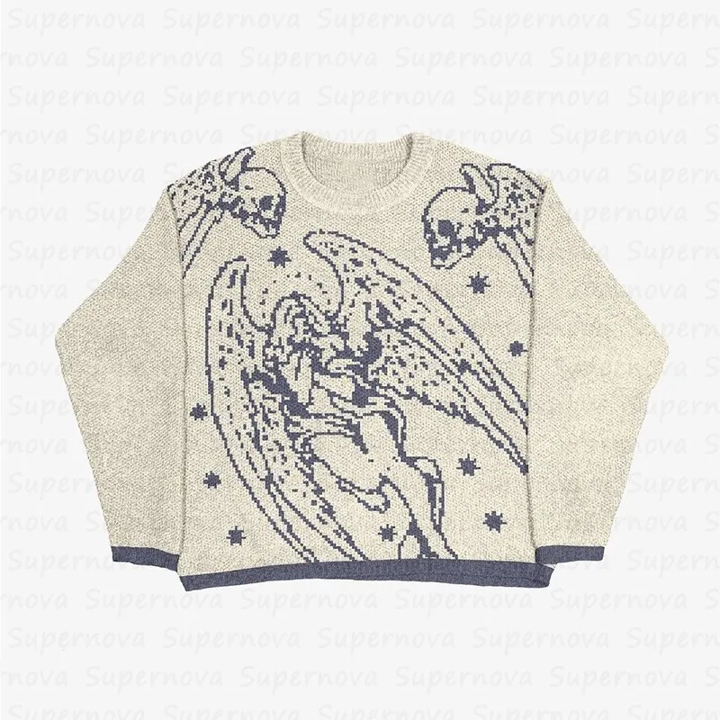 2023 fall and winter boys knit pullover girls fashion 90s retro gothic clothes skull pattern decoration y2k sweater clothing
2023 fall and winter boys knit pullover girls fashion 90s retro gothic clothes skull pattern decoration y2k sweater clothing