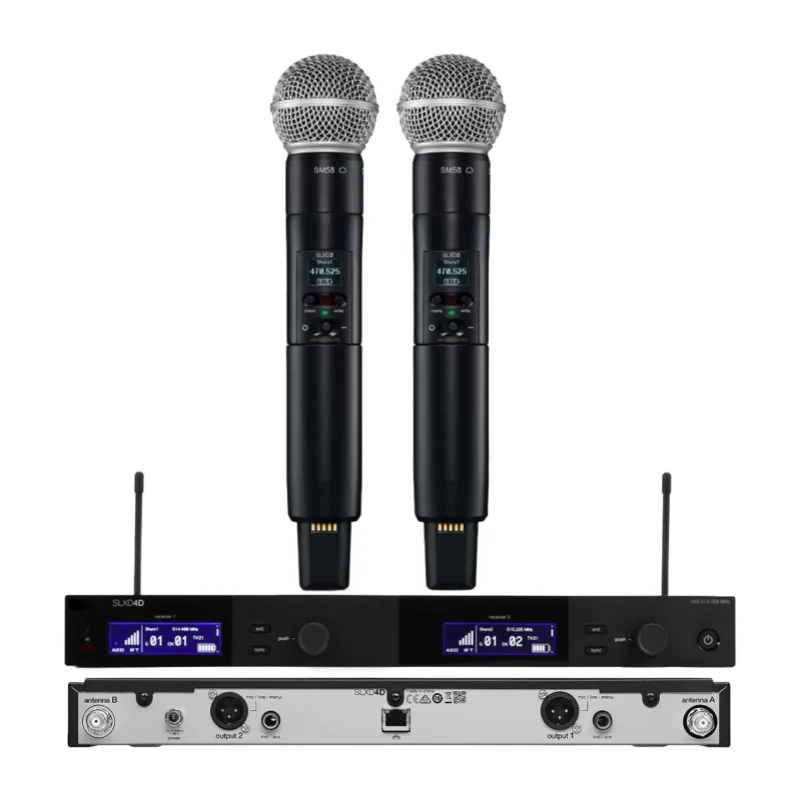 D 2-Channel SM 58 Beta58 Professional UHF Wireless Microphone System for Church School SLXD4
D 2-Channel SM 58 Beta58 Professional UHF Wireless Microphone System for Church School SLXD4