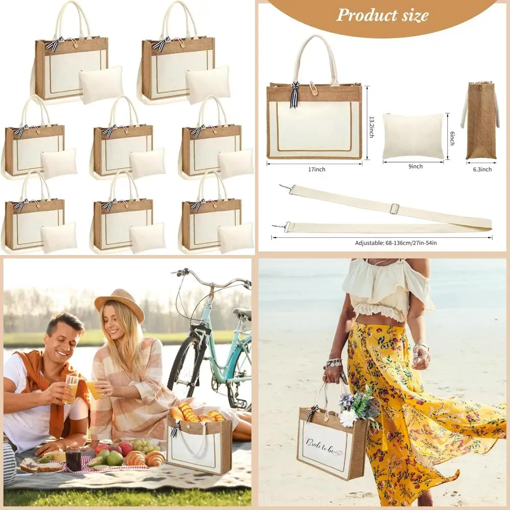 Reusable Burlap Tote Bags with Handle, Bulk Gift Bags, Canvas Makeup Bags, 17x13.2x6.3 inches, Ideal for Grocery Shopping and Ev
Reusable Burlap Tote Bags with Handle, Bulk Gift Bags, Canvas Makeup Bags, 17x13.2x6.3 inches, Ideal for Grocery Shopping and Ev