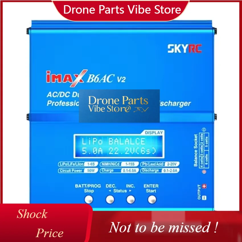 DParts1SKYRC IMAX B6AC V2 Professional 50W 6A 2-6S Dual Power Balance Charger Discharger Plastic FPV Racing Drone Parts Accessor
DParts1SKYRC IMAX B6AC V2 Professional 50W 6A 2-6S Dual Power Balance Charger Discharger Plastic FPV Racing Drone Parts Accessor