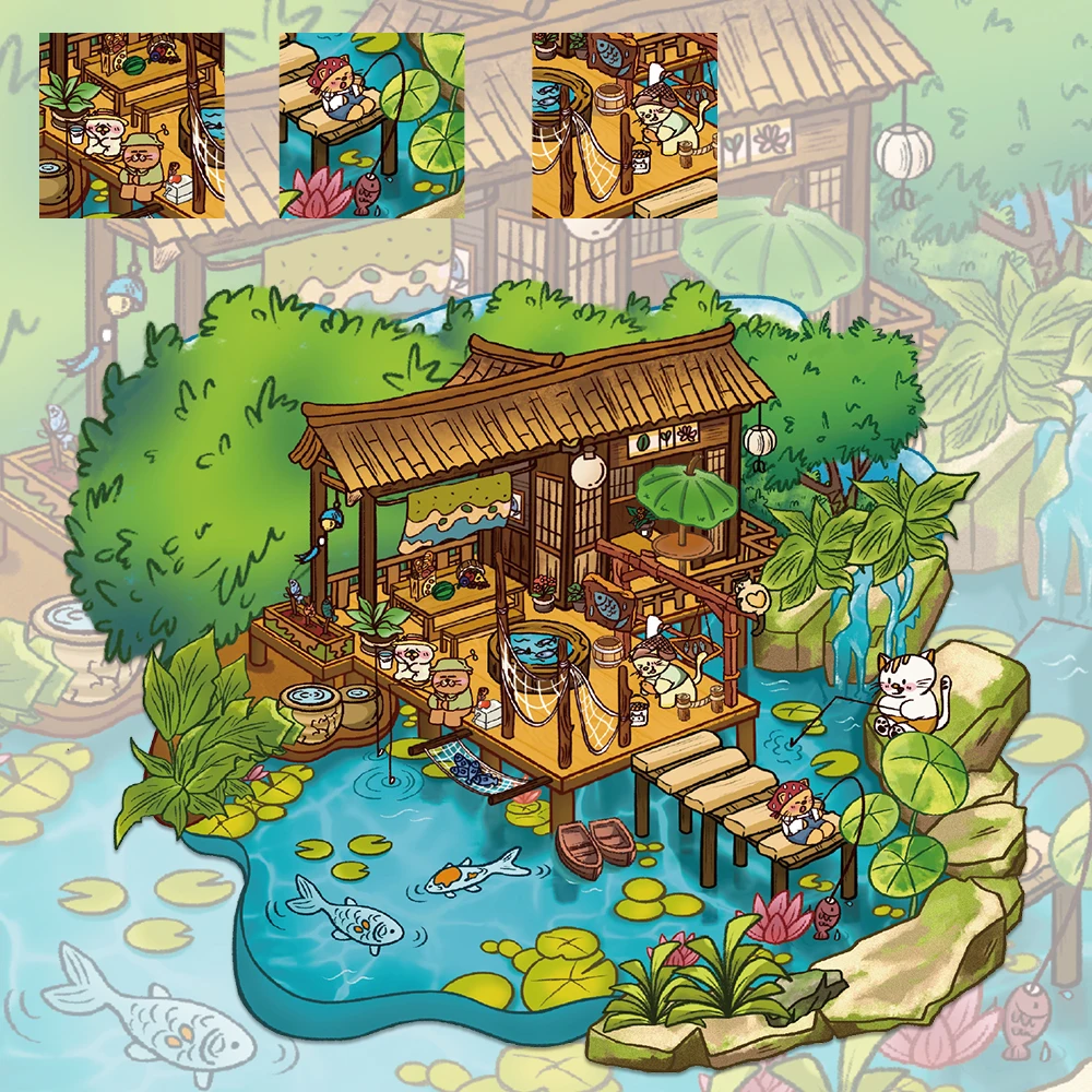 1Sheet Cartoon Fishing Lodge Miniature Sticker Leisurely Fishing Life Miniature Scene Sticker 3D Decompression Hand Tent Collage
1Sheet Cartoon Fishing Lodge Miniature Sticker Leisurely Fishing Life Miniature Scene Sticker 3D Decompression Hand Tent Collage