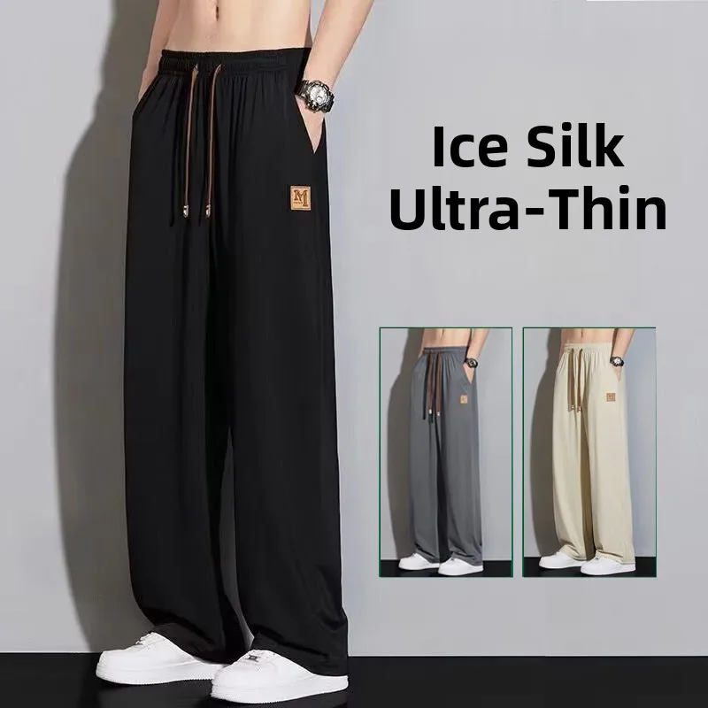 Ice Silk Men's Casual Pants Summer Thin Loose Straight Leg Wide Leg Drape Quick Dry Long Trousers Trendy Loose Fit Casual
Ice Silk Men's Casual Pants Summer Thin Loose Straight Leg Wide Leg Drape Quick Dry Long Trousers Trendy Loose Fit Casual