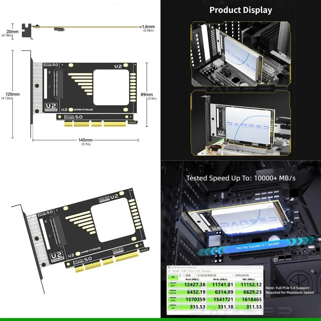 Адаптер U55C PCIe5.0 — U.2 SFF 8639, позволяющий одновременно подключать несколько накопителей NVMe, расширяет возможности
Адаптер U55C PCIe5.0 — U.2 SFF 8639, позволяющий одновременно подключать несколько накопителей NVMe, расширяет возможности