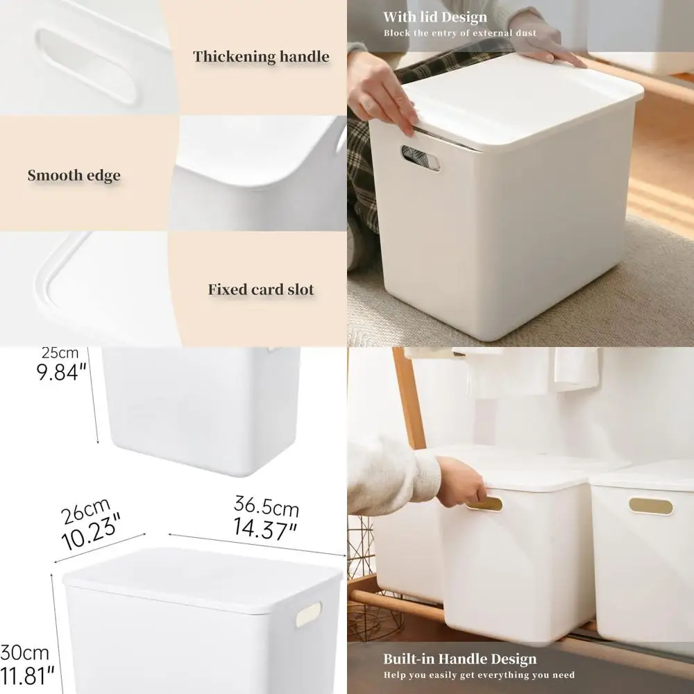 White 6-Pack Storage Bins with Lids: XL and L Organizers for Home, Office, and Classroom
White 6-Pack Storage Bins with Lids: XL and L Organizers for Home, Office, and Classroom