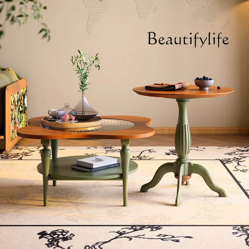 French retro living room, small apartment, home coffee table, American simple modern combination coffee table
French retro living room, small apartment, home coffee table, American simple modern combination coffee table