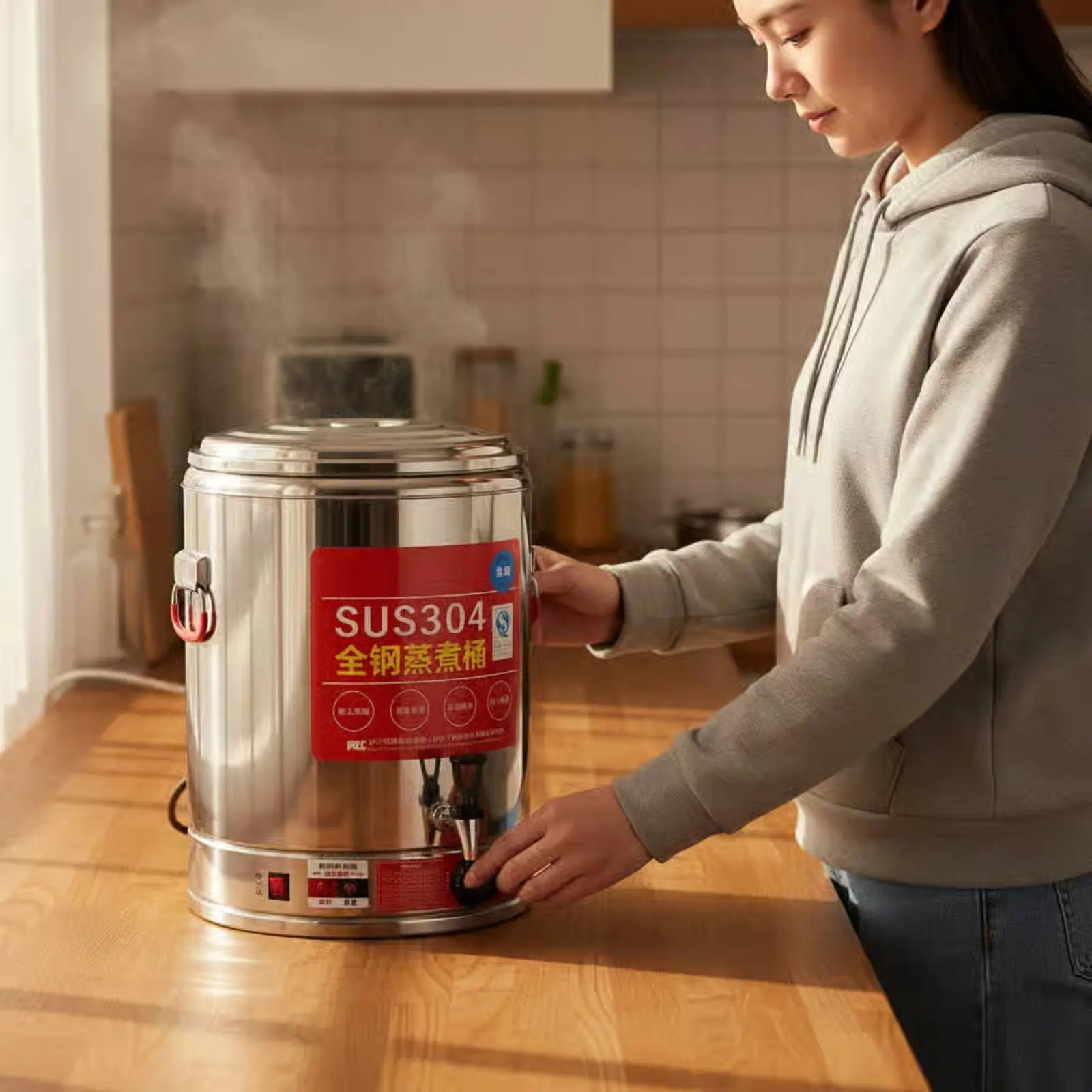 Stainless Steel Electric Cooking Barrel Spill-Resistant-Controlled-Flow Spigot Versatile Electric Boiler Large Capacity Soup
Stainless Steel Electric Cooking Barrel Spill-Resistant-Controlled-Flow Spigot Versatile Electric Boiler Large Capacity Soup