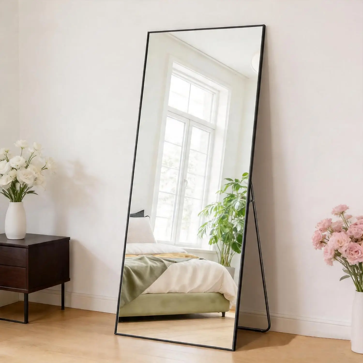 64"x21" Full Length Mirror Big Standing Mirror Freestanding Hanging or Leaning Rectangle Floor Mirror Aluminum, Customized
64"x21" Full Length Mirror Big Standing Mirror Freestanding Hanging or Leaning Rectangle Floor Mirror Aluminum, Customized