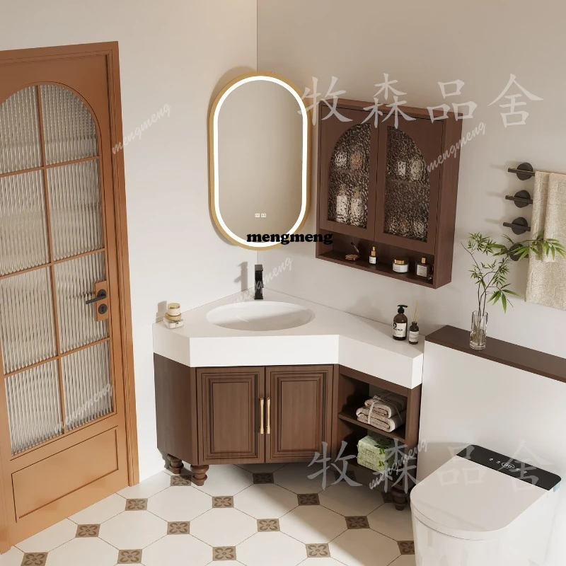 Corner bathroom cabinet personalized small apartment corner wash basin washstand triangular bathroom cabinet combination
Corner bathroom cabinet personalized small apartment corner wash basin washstand triangular bathroom cabinet combination