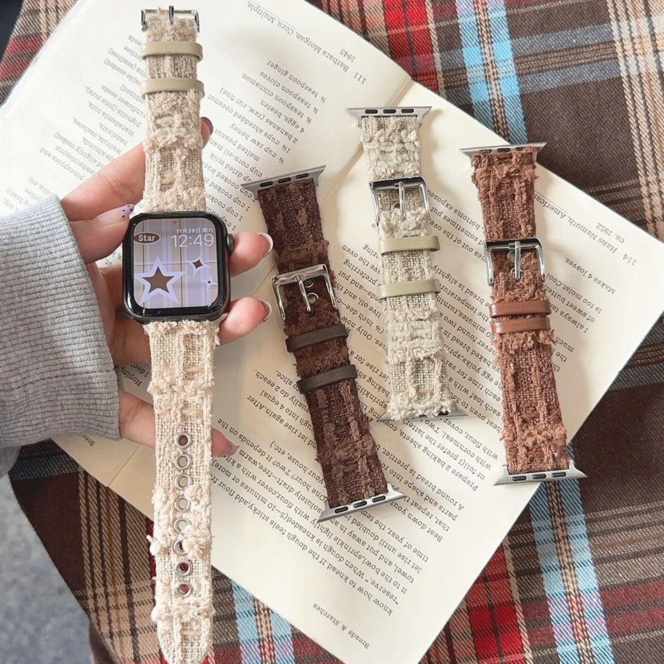 Плюшевый решетчатый кожаный браслет для Apple Watch Series S11/10/9/8/7/6/5/Ultra iWatch Ремешок 49/46/45/44/42/41/40/38 мм Элегантный
Плюшевый решетчатый кожаный браслет для Apple Watch Series S11/10/9/8/7/6/5/Ultra iWatch Ремешок 49/46/45/44/42/41/40/38 мм Элегантный