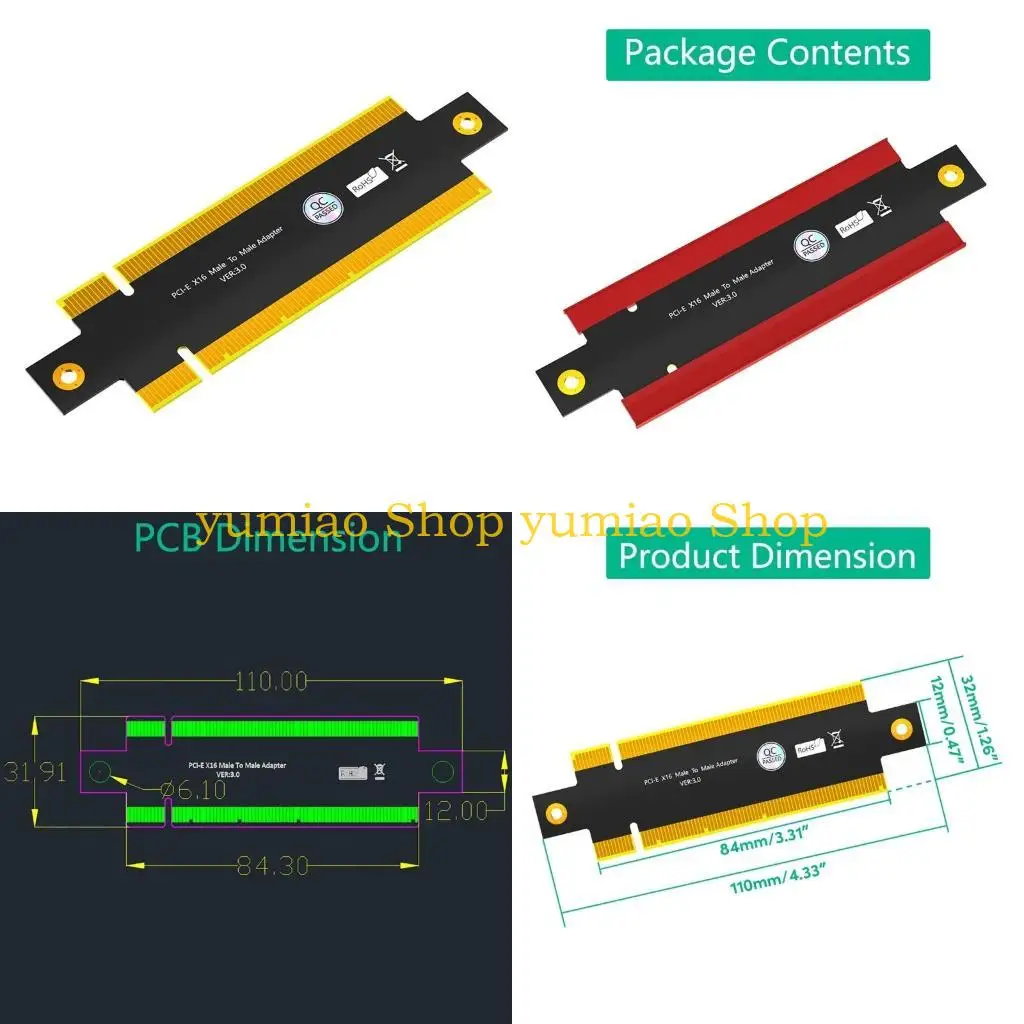 587B PCIExpress3.0 PCIE X16 Male to Male Adapter Point to Point Design High Speed