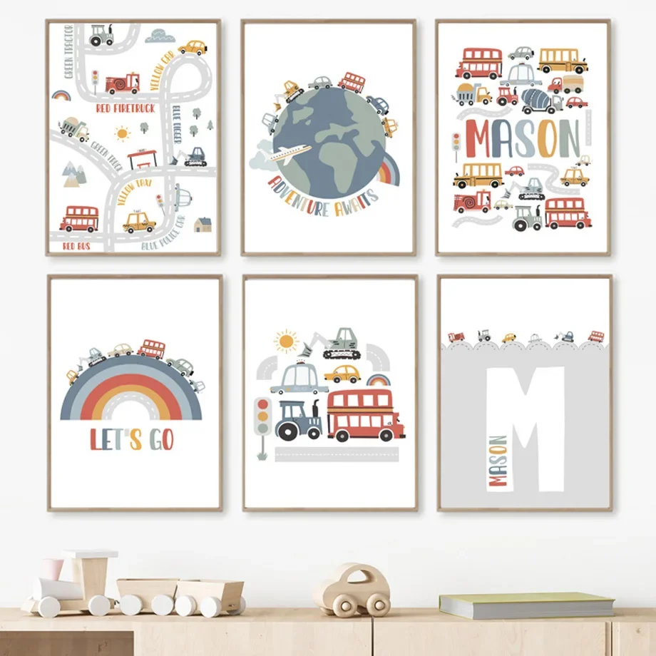 Personalised Vehicle Transport Car Nursery Canvas Painting Wall Art, Nordic Posters and Prints, Wall Pictures, Playroom Decor
Personalised Vehicle Transport Car Nursery Canvas Painting Wall Art, Nordic Posters and Prints, Wall Pictures, Playroom Decor