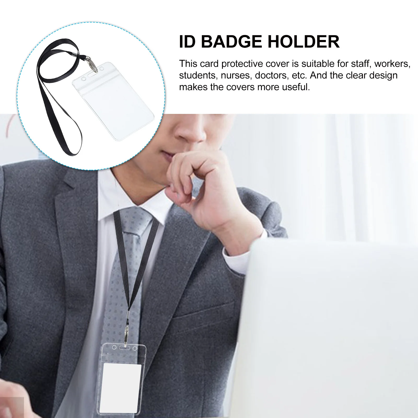 10Sets Id Card Holder Sleeve Clear Badge Holder Vertical Card Lanyard Office School Conference Music Festival Staff
10Sets Id Card Holder Sleeve Clear Badge Holder Vertical Card Lanyard Office School Conference Music Festival Staff