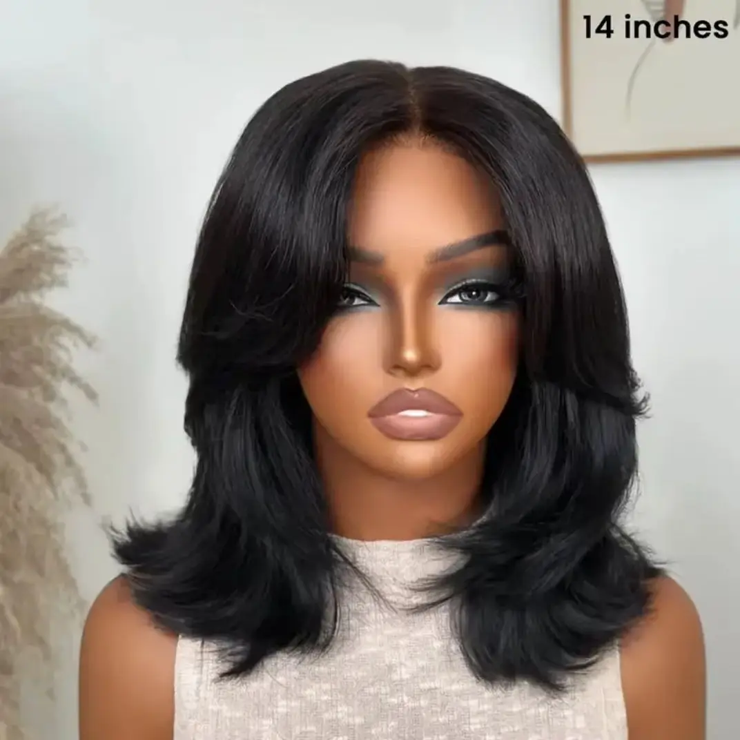 Черный многослойный кружевной парик, короткий прямой парик боб с кружевной передней частью и челкой-шторкой, 13x4 HD, предварительно сформированный, без клея, синтетический, для косплея
Черный многослойный кружевной парик, короткий прямой парик боб с кружевной передней частью и челкой-шторкой, 13x4 HD, предварительно сформированный, без клея, синтетический, для косплея