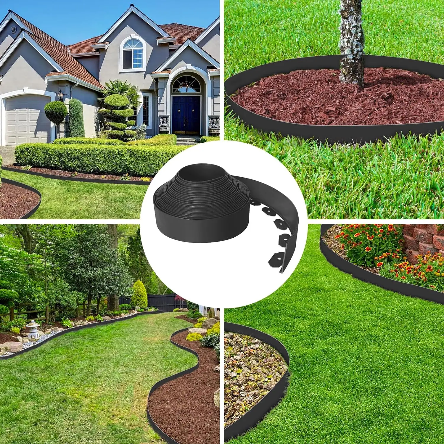 Plastic garden edging kit with sturdy anchors, durable, easy to install, for landscape and lawn separation
Plastic garden edging kit with sturdy anchors, durable, easy to install, for landscape and lawn separation