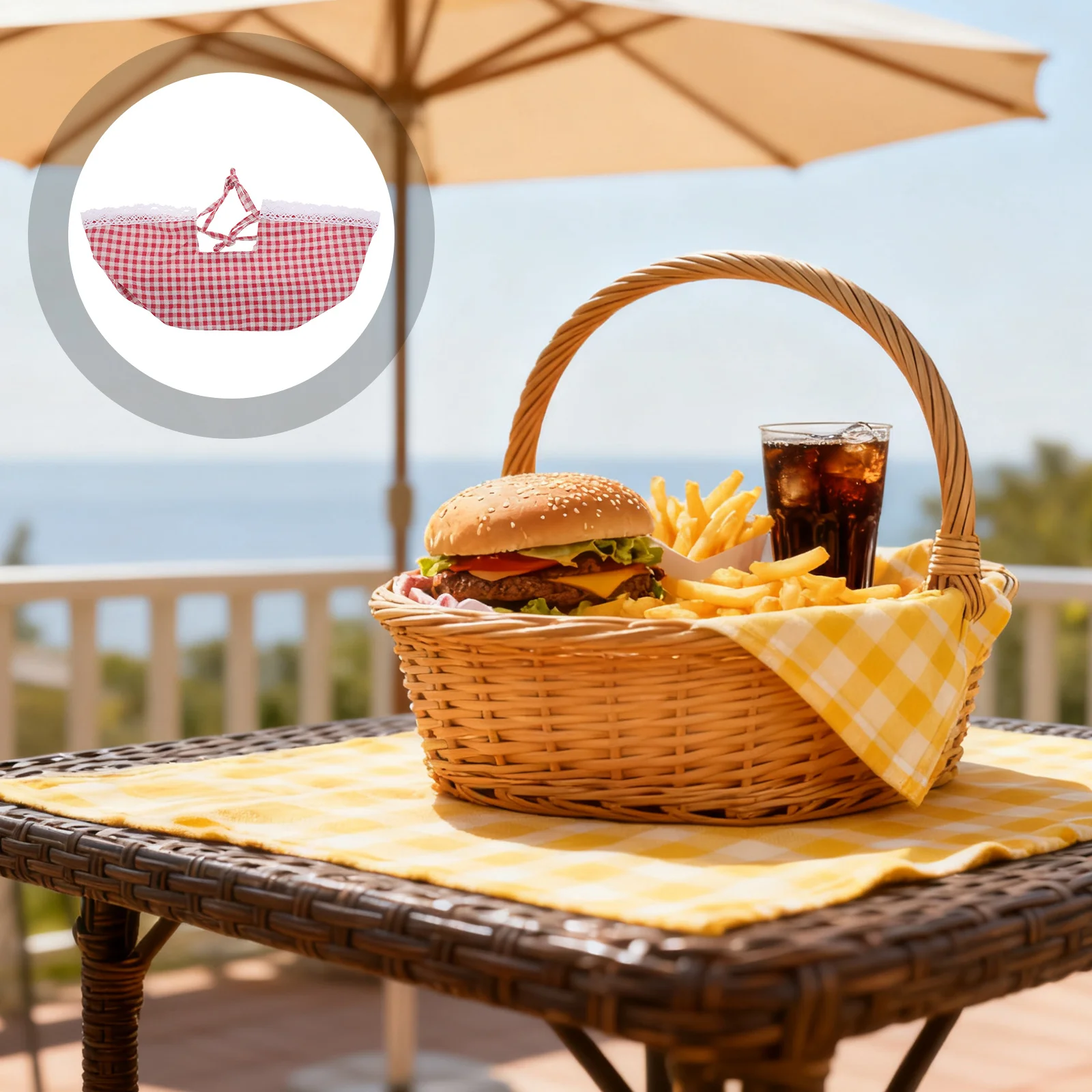 Plaid Picnic Basket Liner Replacement Breathable Cloth Insert for Wicker Basket Rattan Farmhouse Decorative Bread Storage Cover
Plaid Picnic Basket Liner Replacement Breathable Cloth Insert for Wicker Basket Rattan Farmhouse Decorative Bread Storage Cover