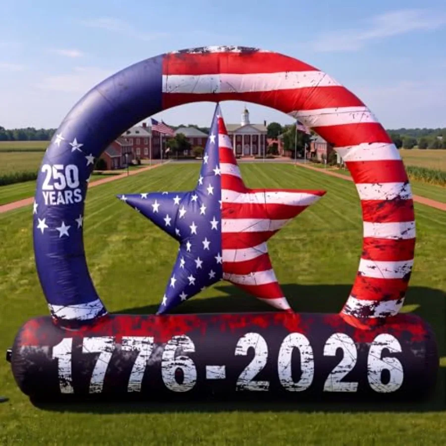 Outdoor 7.9 ft 250th Anniversary Patriotic Inflatable Arch for 4th of July: Red Blue White American Flag Design with Star LED L
Outdoor 7.9 ft 250th Anniversary Patriotic Inflatable Arch for 4th of July: Red Blue White American Flag Design with Star LED L