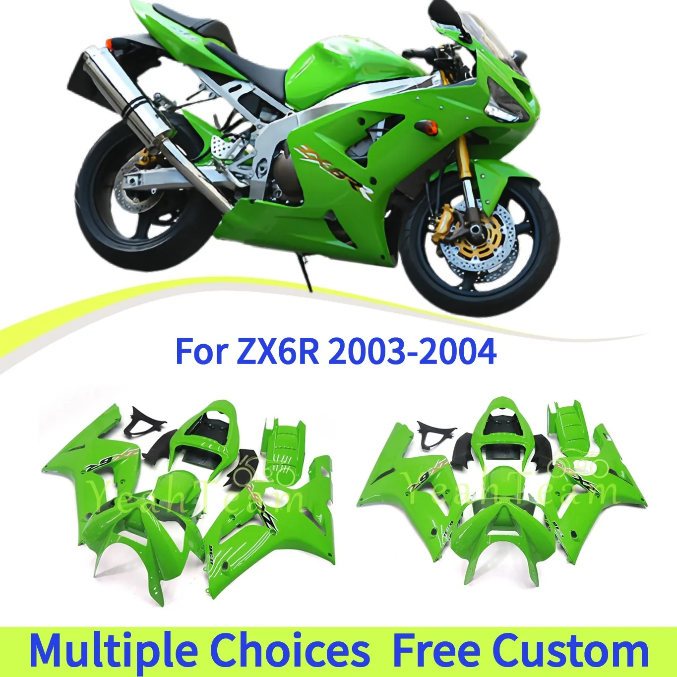 For Kawasaki Ninja ZX-6R 03-04 Motorcycle Fairing Set - Durable ABS Plastic Body Covers (Pre-Drilled Holes)
For Kawasaki Ninja ZX-6R 03-04 Motorcycle Fairing Set - Durable ABS Plastic Body Covers (Pre-Drilled Holes)