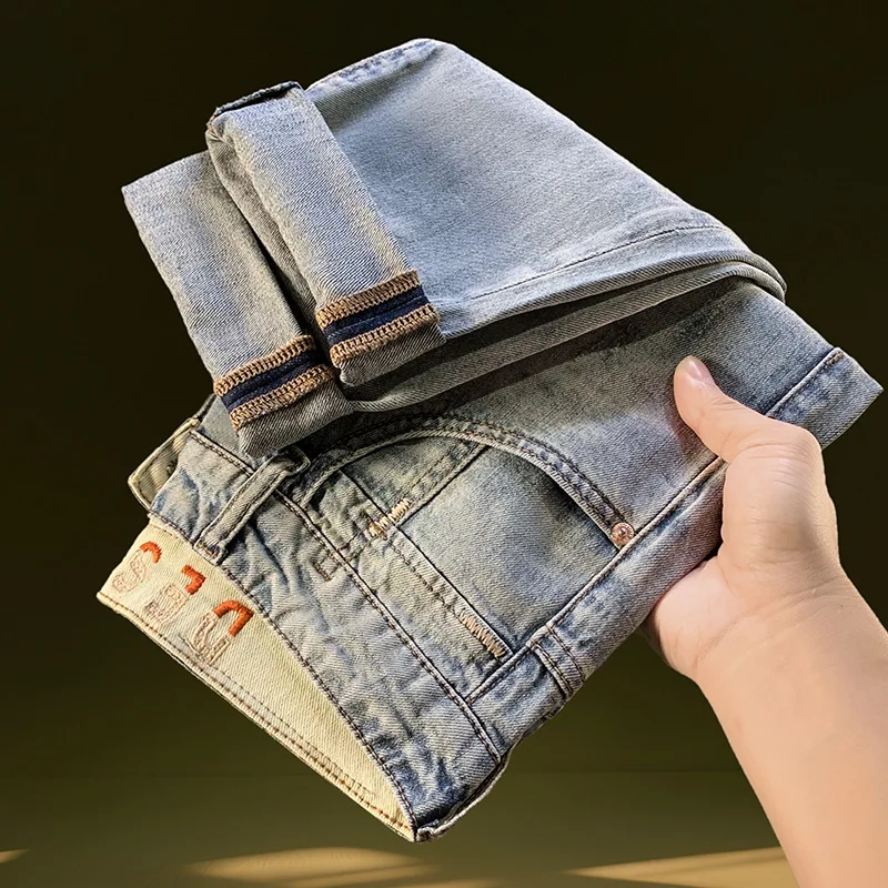 Eight point length jeans for men, summer thin style, trendy retro, scraped patch, elastic, breathable and loose men's pants
Eight point length jeans for men, summer thin style, trendy retro, scraped patch, elastic, breathable and loose men's pants