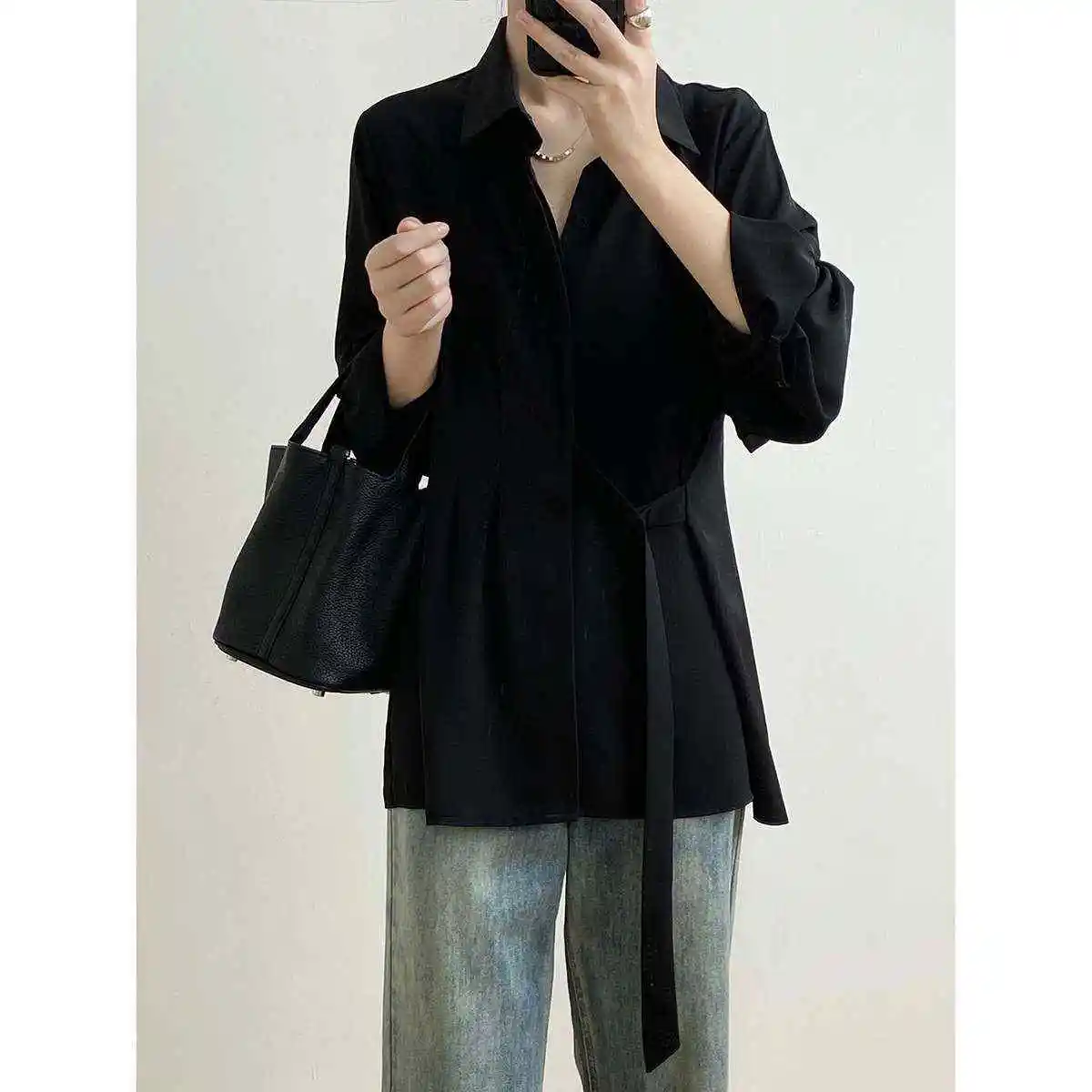 Double Autumn Design Longsved irt Women's Spring Loose Casual Sle Cotton Blend Knot Ruffle Hemline Warmth Function
Double Autumn Design Longsved irt Women's Spring Loose Casual Sle Cotton Blend Knot Ruffle Hemline Warmth Function