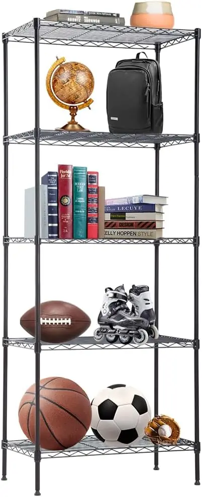 5-Tier Wire Storage Shelves, Heavy-Duty Metal Shelf Holds 750 lbs, No-Tool Assembly, Rust-Resistant, Ideal for Garage & Home
5-Tier Wire Storage Shelves, Heavy-Duty Metal Shelf Holds 750 lbs, No-Tool Assembly, Rust-Resistant, Ideal for Garage & Home