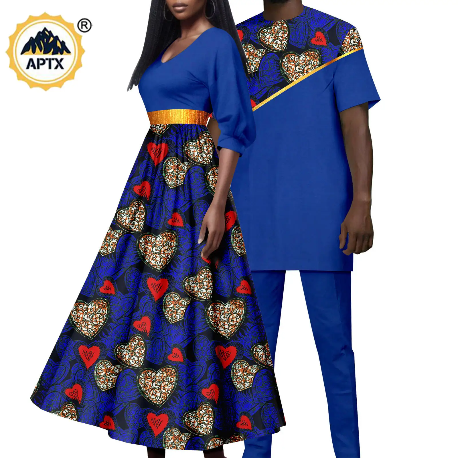 Dashiki African Print Long Dresses for Women Matching Couple Outfits Bazin Riche Men Top and Pant Sets Party Vestidos Y23C105
Dashiki African Print Long Dresses for Women Matching Couple Outfits Bazin Riche Men Top and Pant Sets Party Vestidos Y23C105