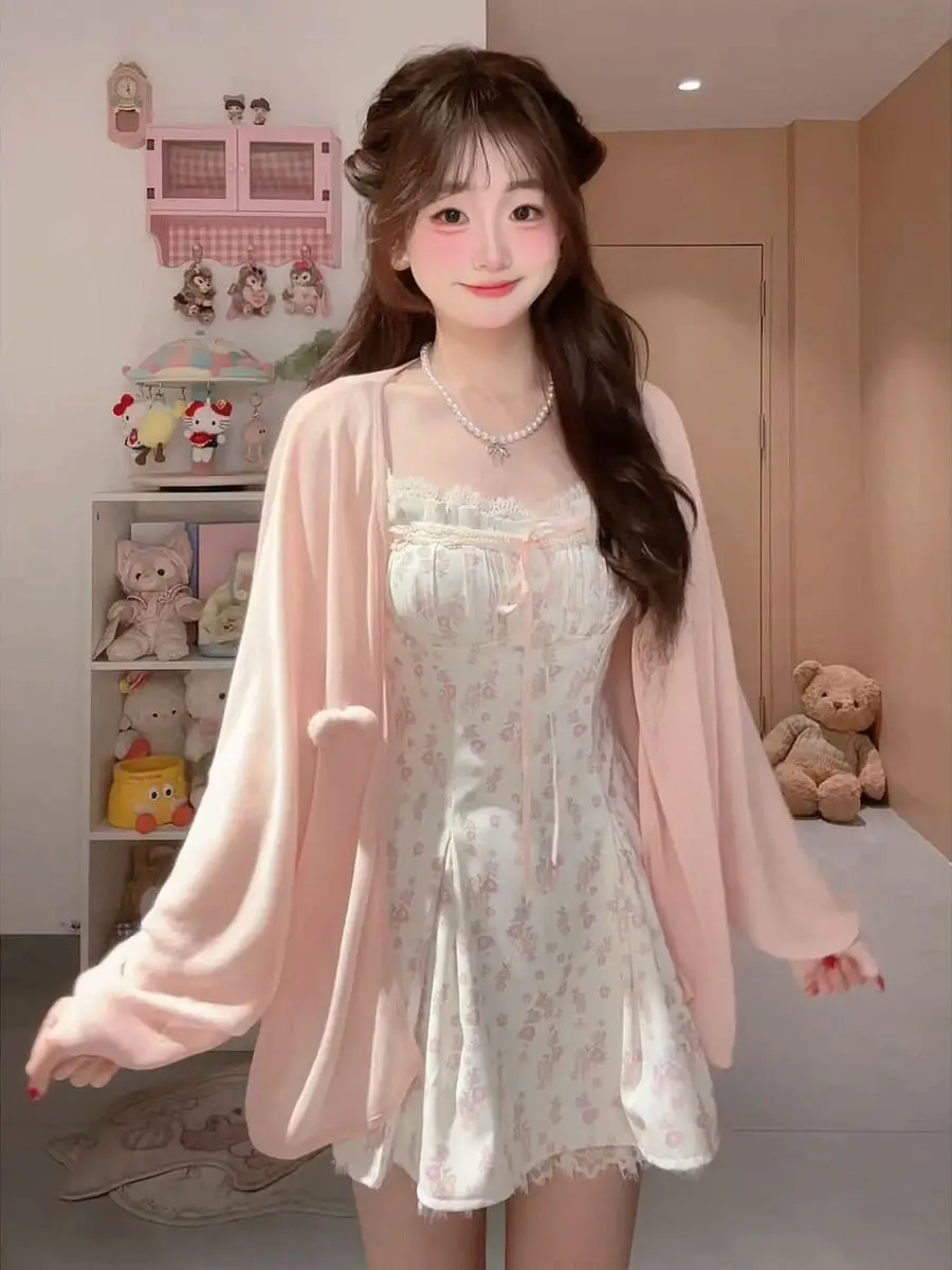Romantic Gentle Pink Women's Cardigan Skirt Combo Breathable Lightweight Summer New Style Sun Protection Short Outerwear
Romantic Gentle Pink Women's Cardigan Skirt Combo Breathable Lightweight Summer New Style Sun Protection Short Outerwear