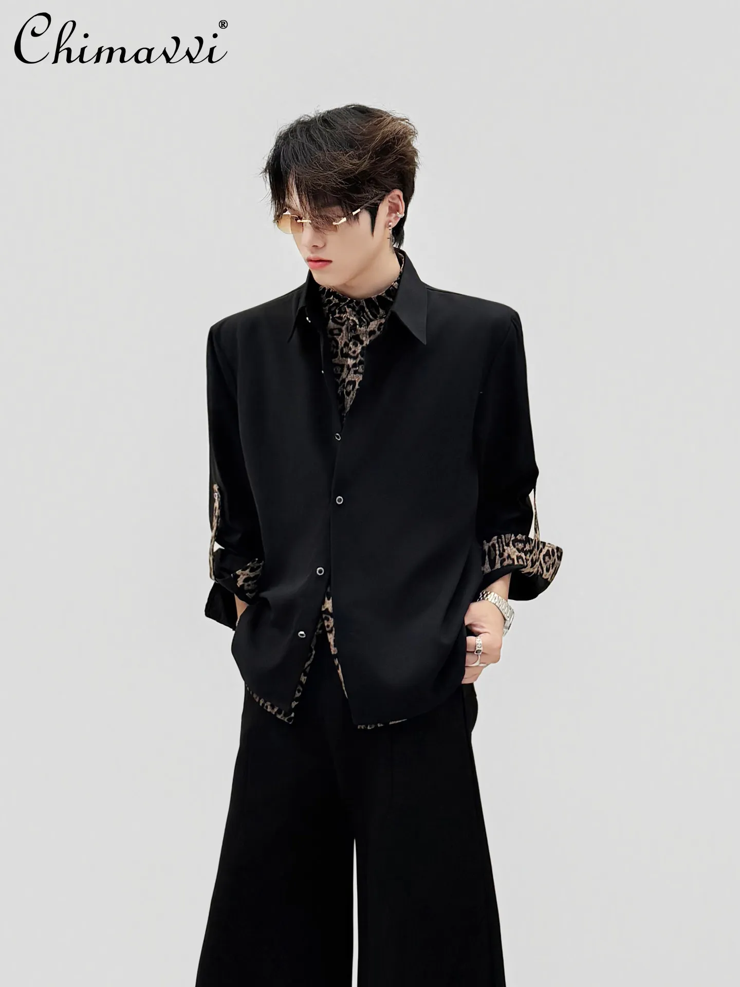 American Style Fashion Retro Leopard Splicing Long-sleeved Shirts Men's Polo Collar Single-breasted Loose Versatile Casual Tops
American Style Fashion Retro Leopard Splicing Long-sleeved Shirts Men's Polo Collar Single-breasted Loose Versatile Casual Tops