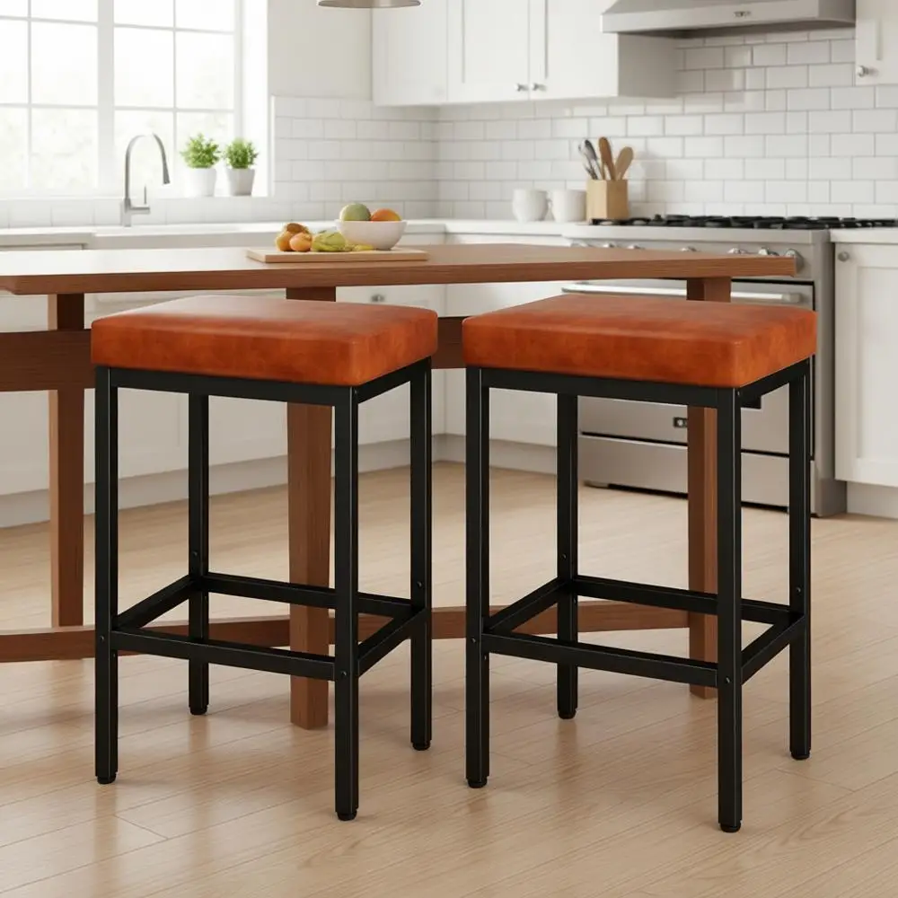 26 Inch Counter Height Bar Stools, Set of 2, PU Leather Kitchen Stools Chairs with 2.4 Thick Upholstery and Metal Base
26 Inch Counter Height Bar Stools, Set of 2, PU Leather Kitchen Stools Chairs with 2.4 Thick Upholstery and Metal Base